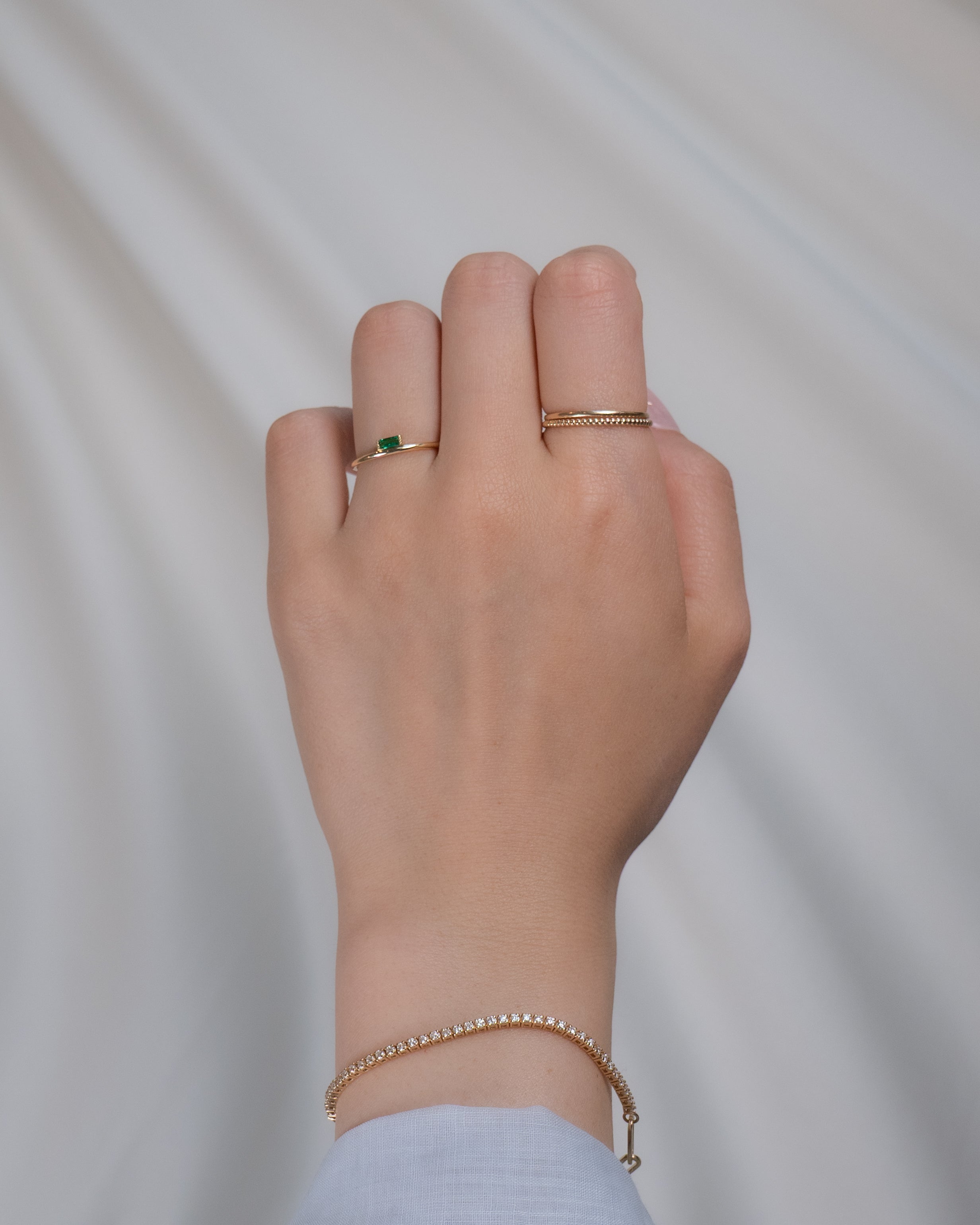 Gemma Emerald Stacker Ring