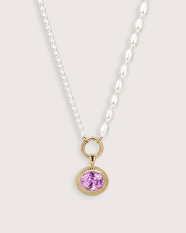 Duet Pearl Charm Holder Necklace