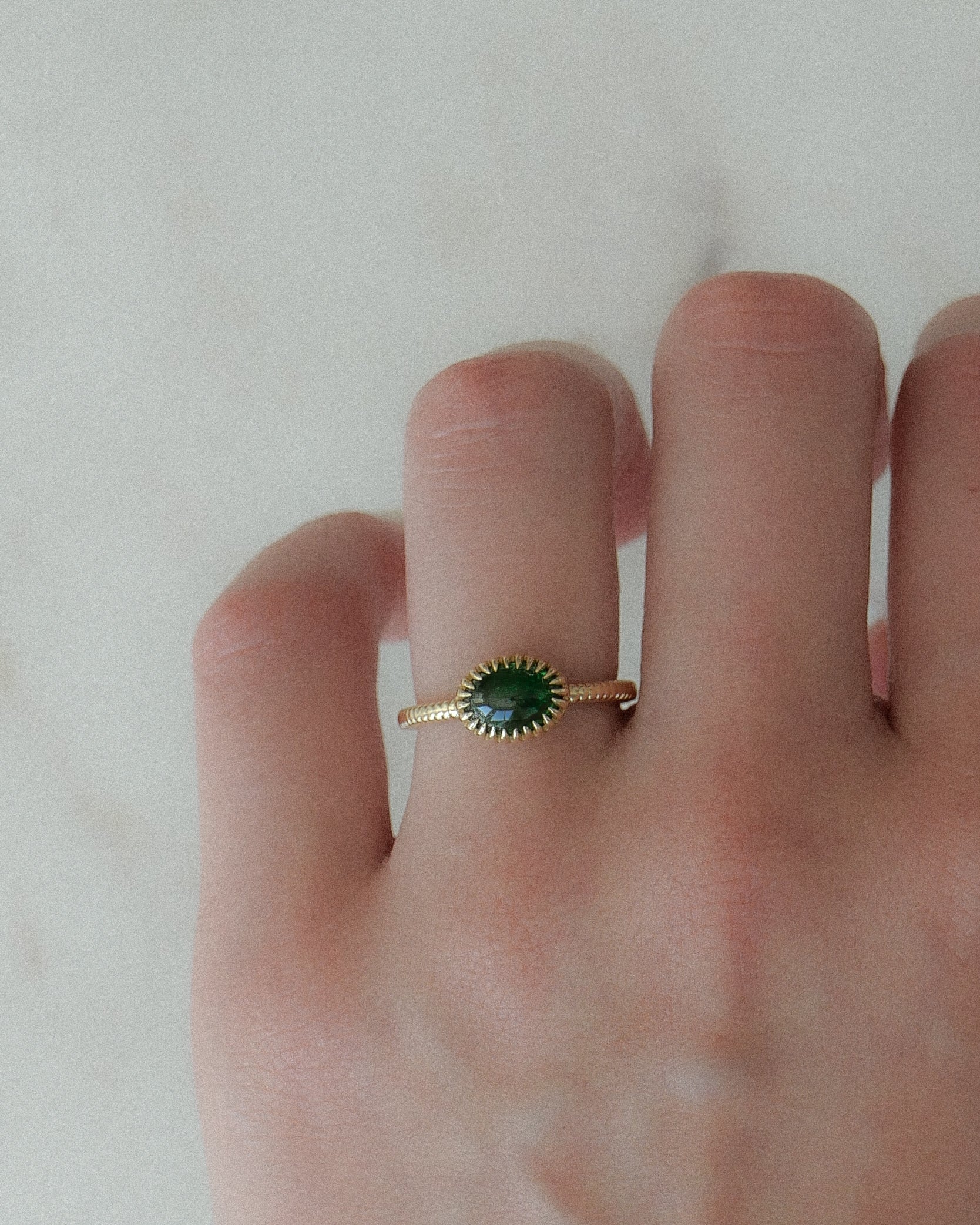 Josie Oval Emerald Ring