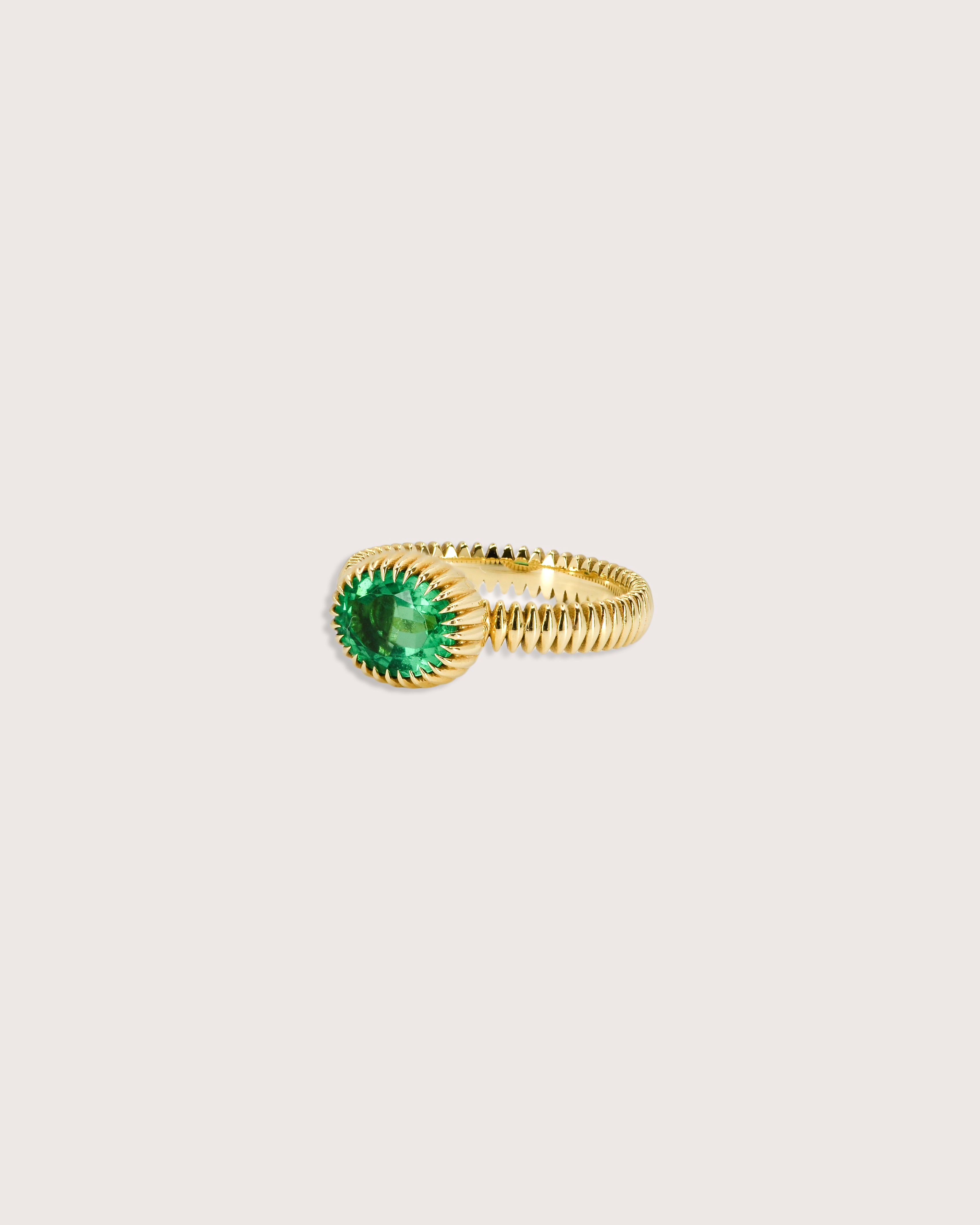 Josie Oval Emerald Ring Large