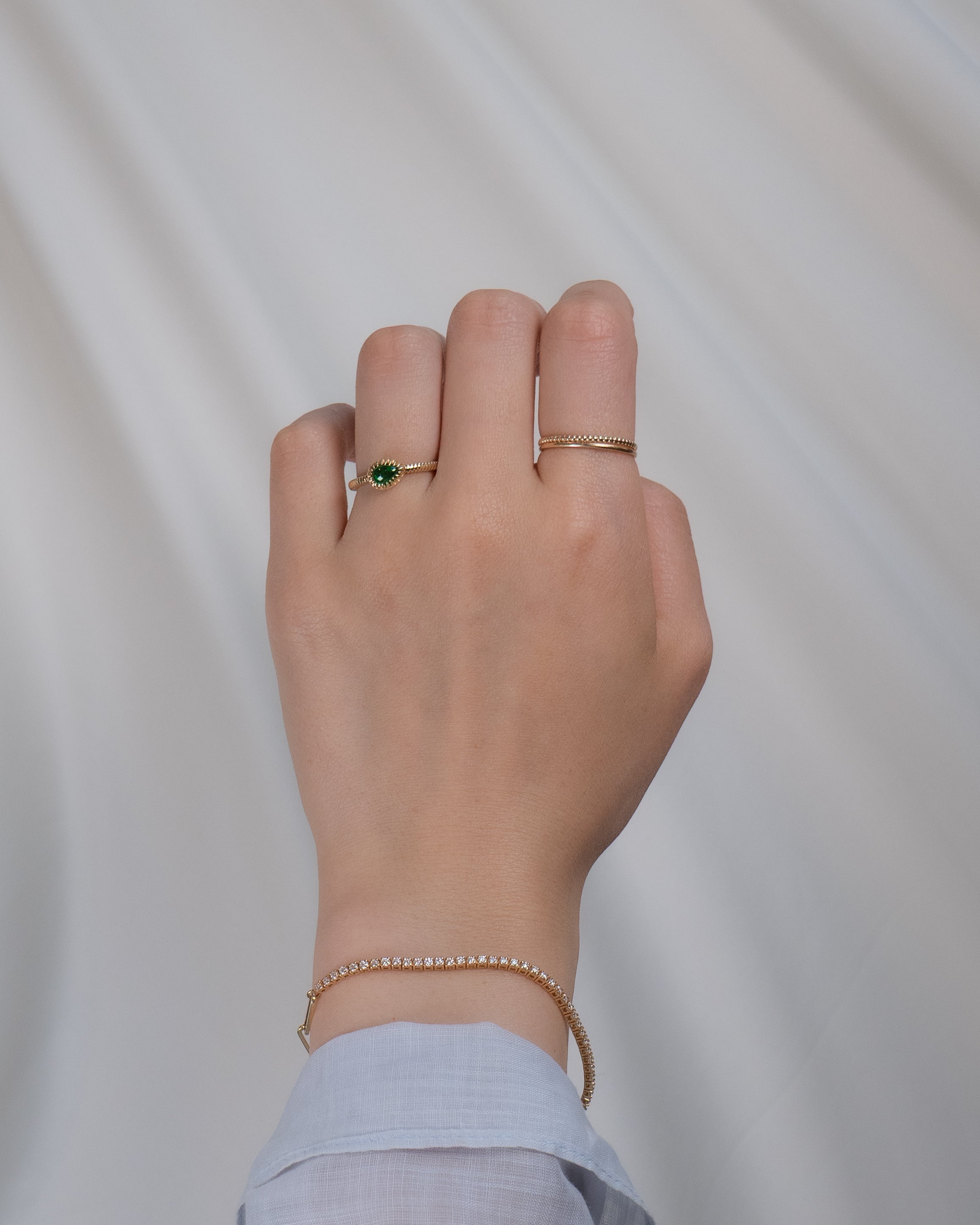 Josie Pear Emerald Ring