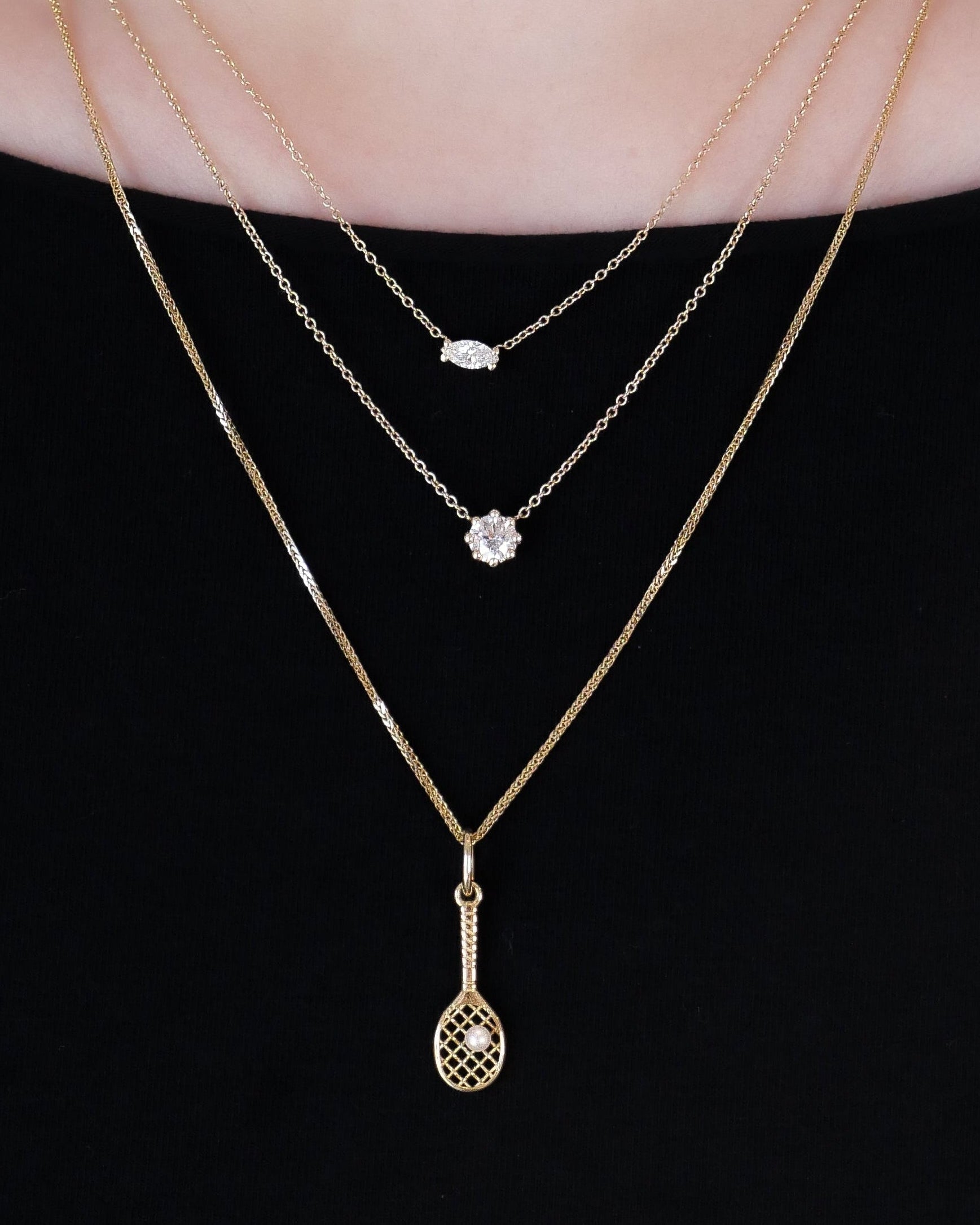 Lior Floating Marquise Diamond Necklace