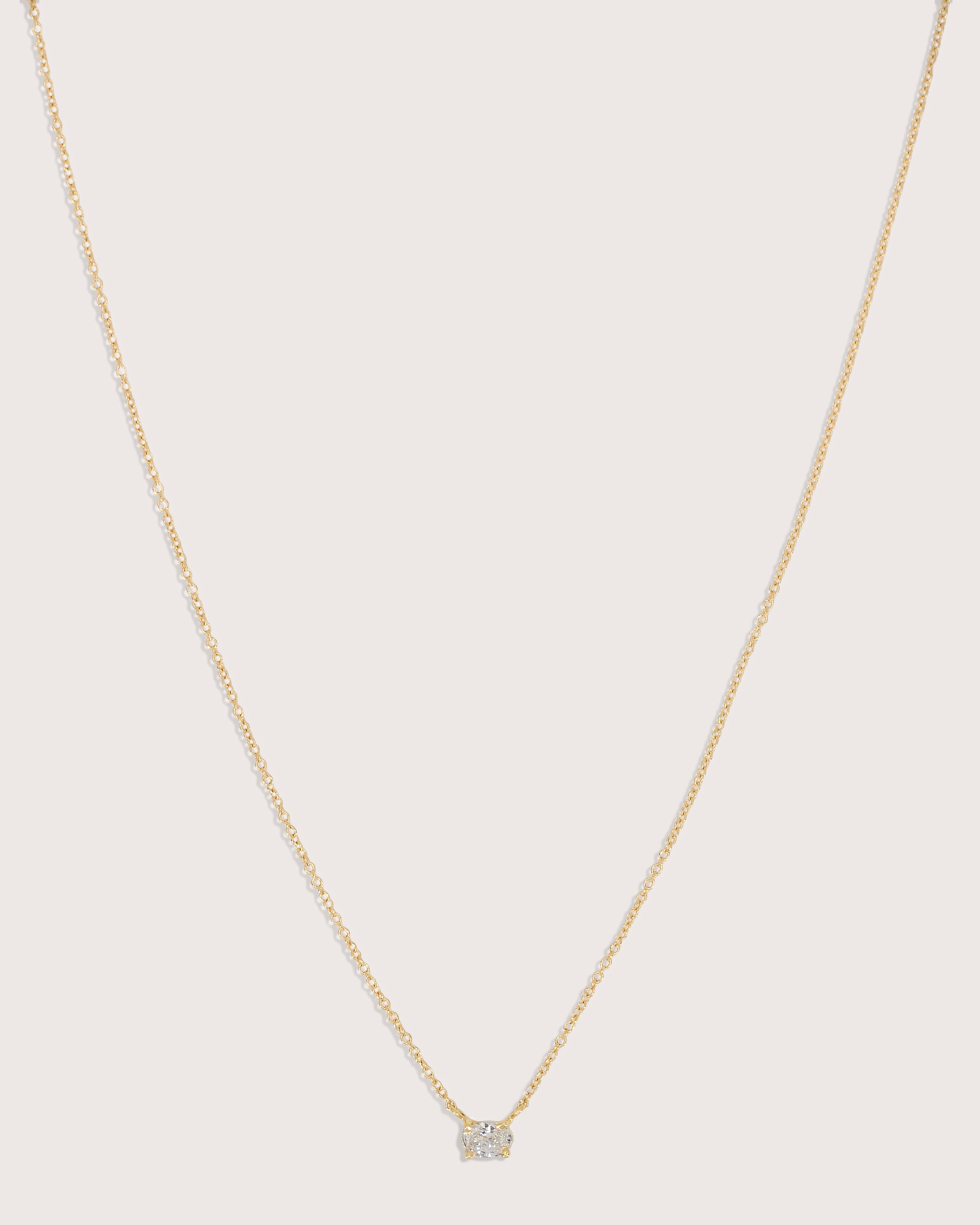 Lior Floating Oval Diamond Necklace