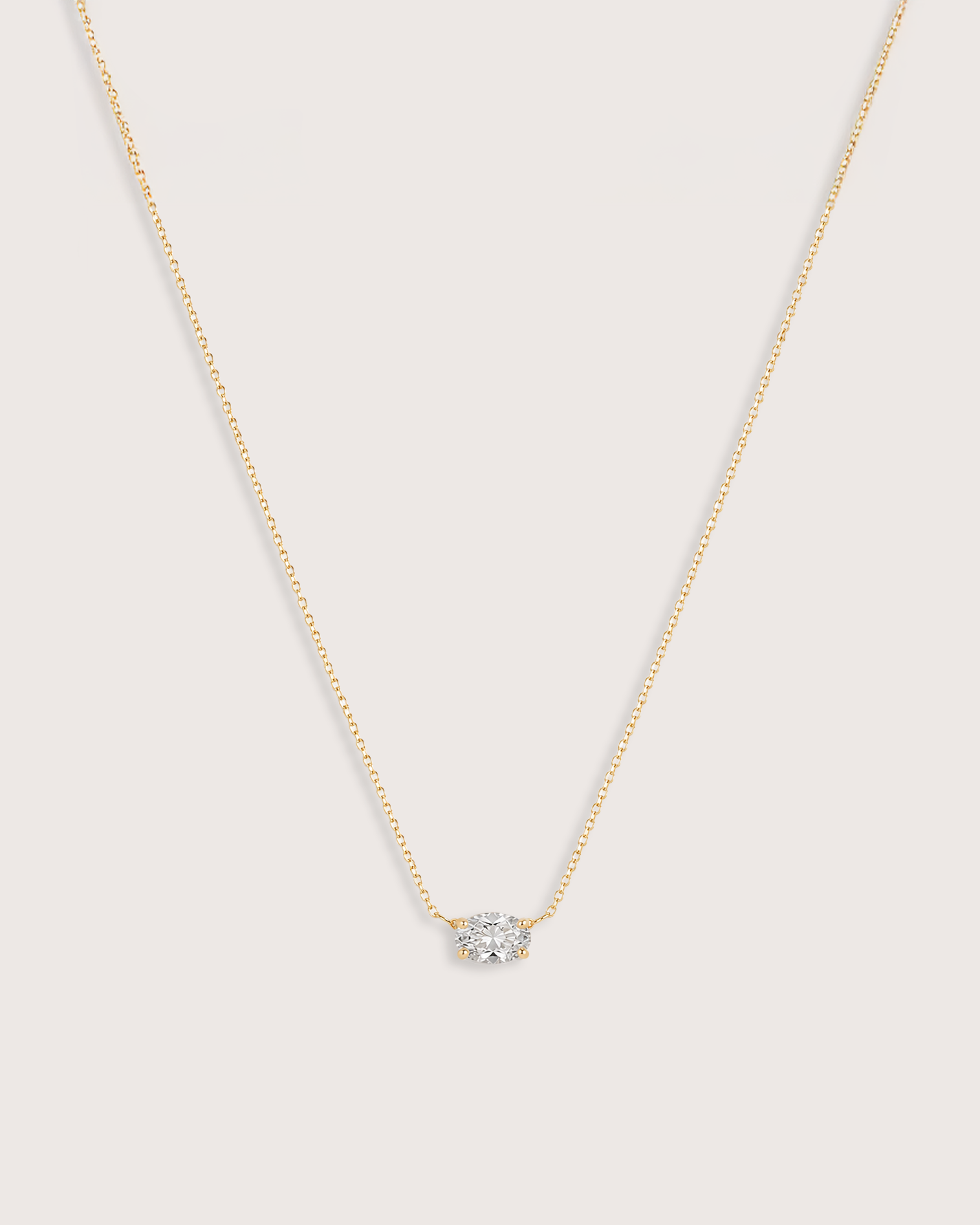 Lior Floating Oval Diamond Necklace