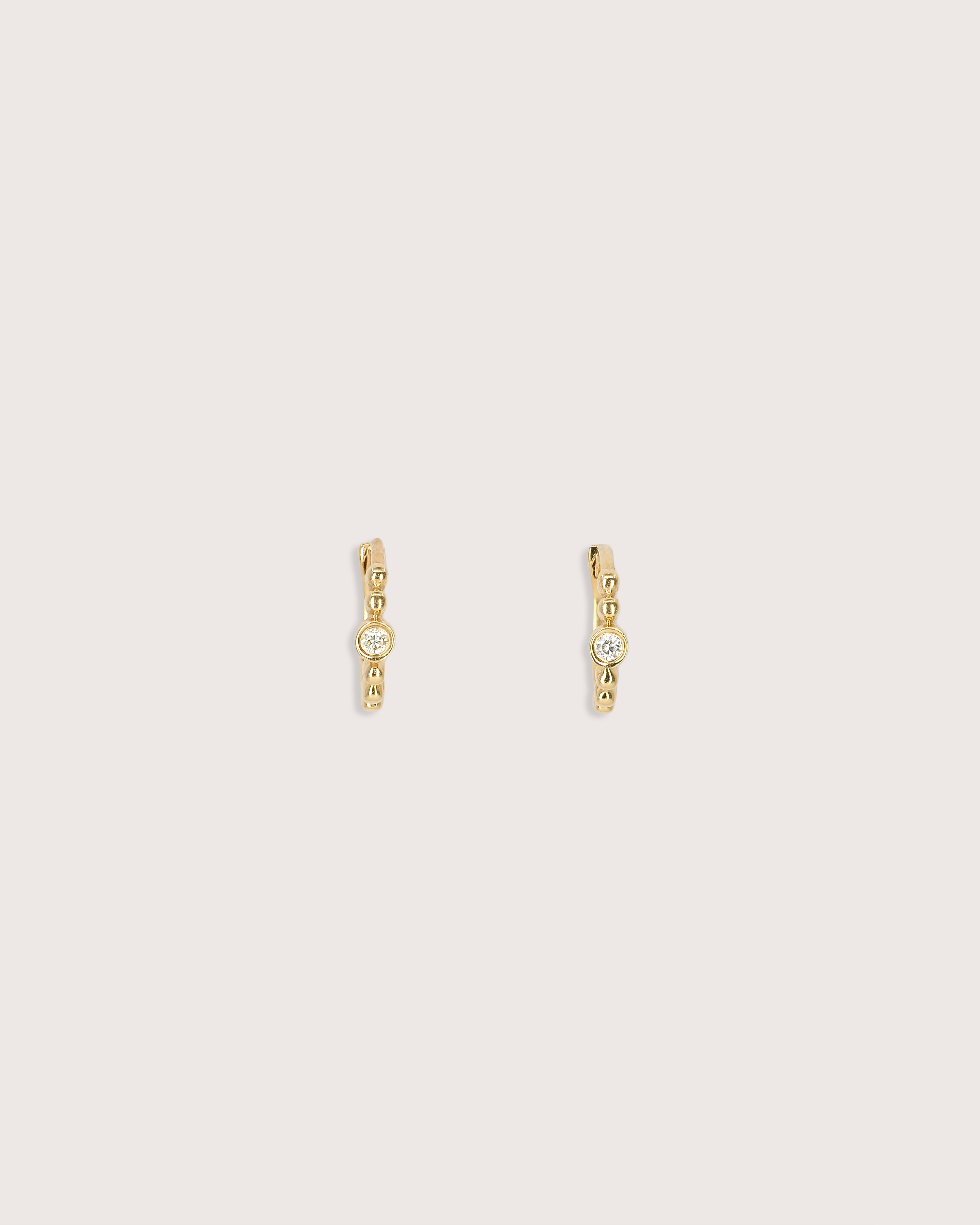 Luna Beaded Diamond Huggie Earrings