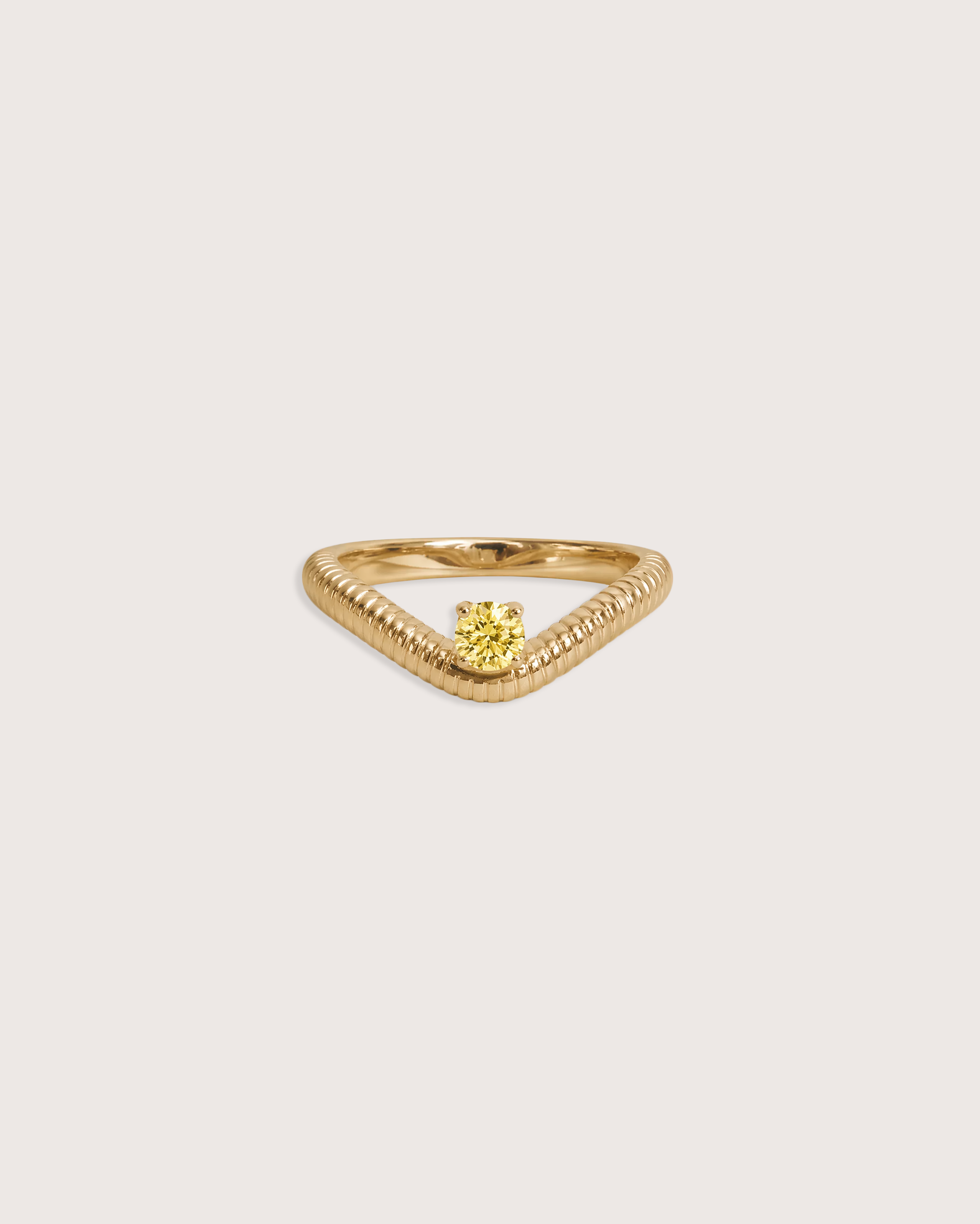 Nora Curved Ring in Yellow Diamond