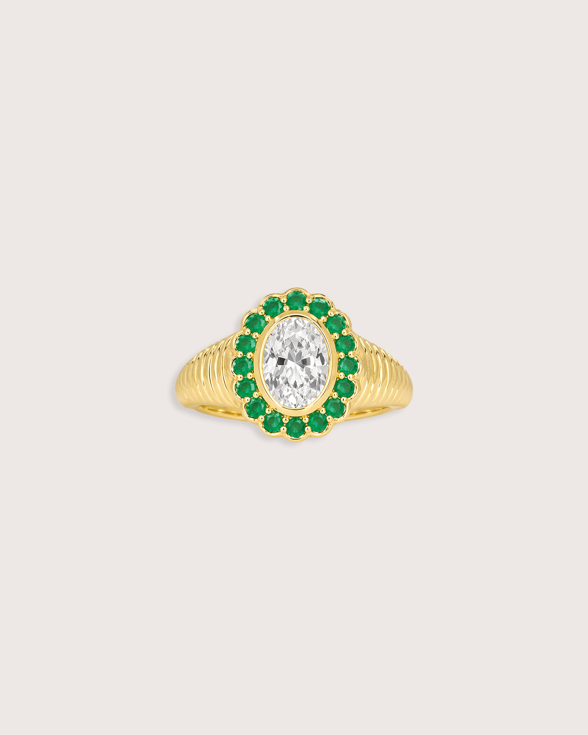Nora Halo Signet Ring in Diamond