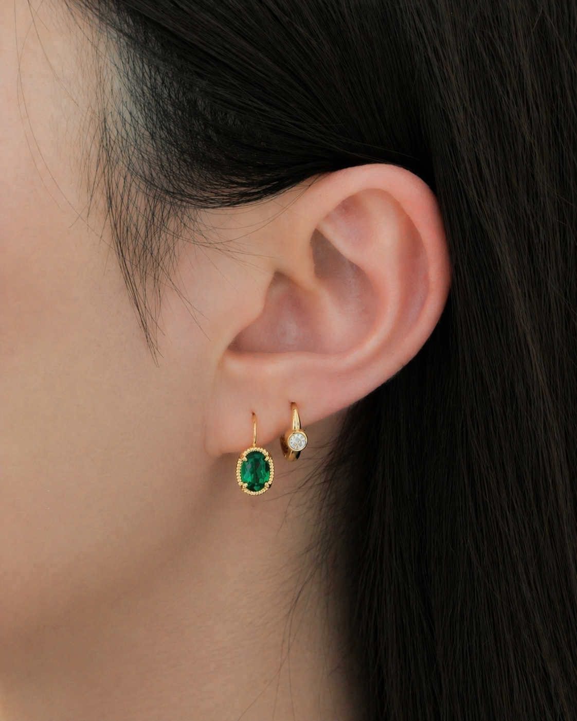 Nora Earrings in Emerald