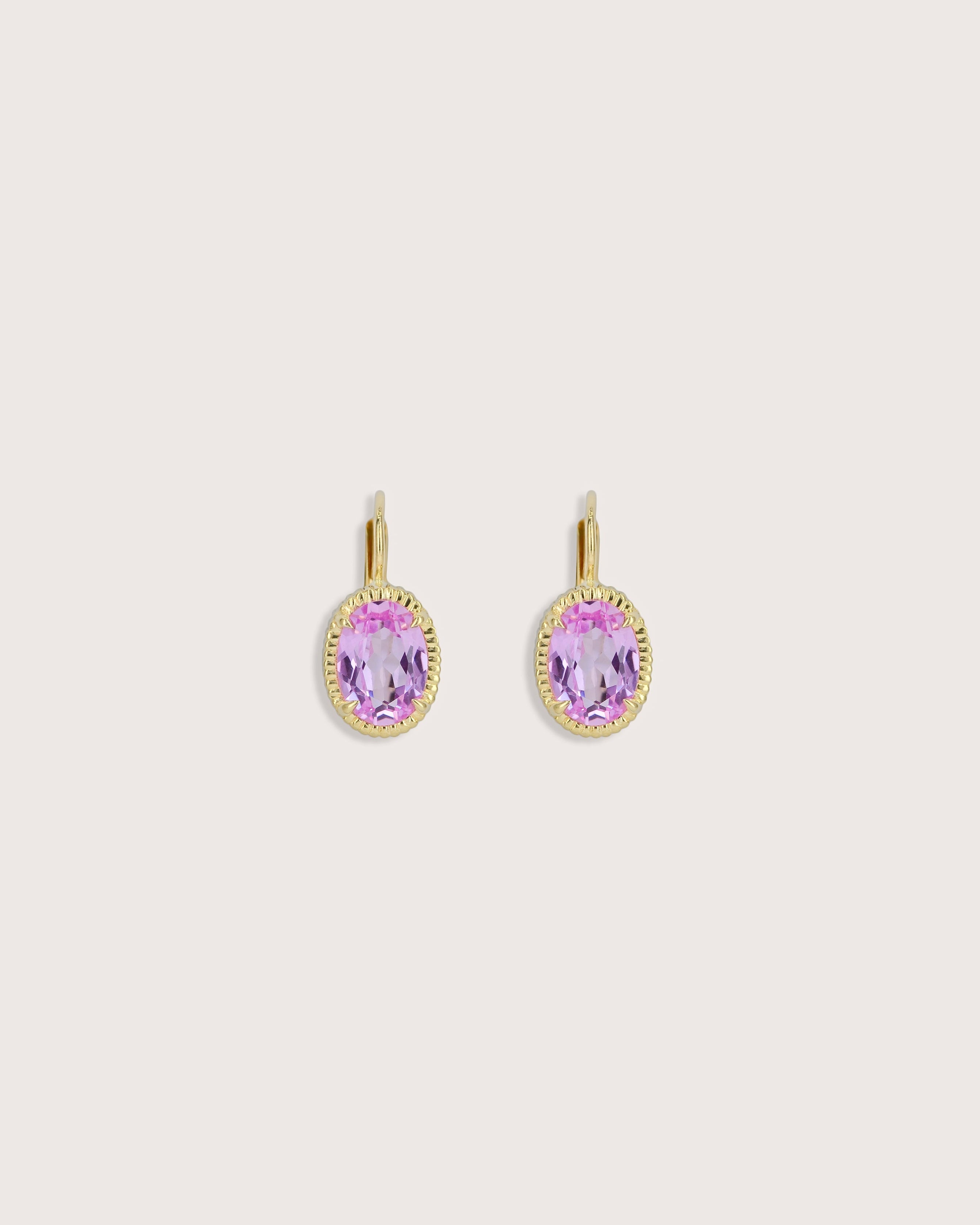 Nora Earrings in Pink Sapphire
