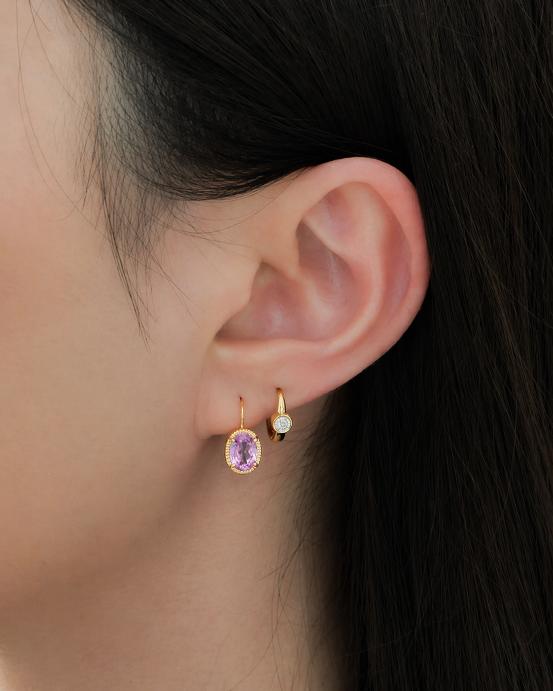 Nora Earrings in Pink Sapphire