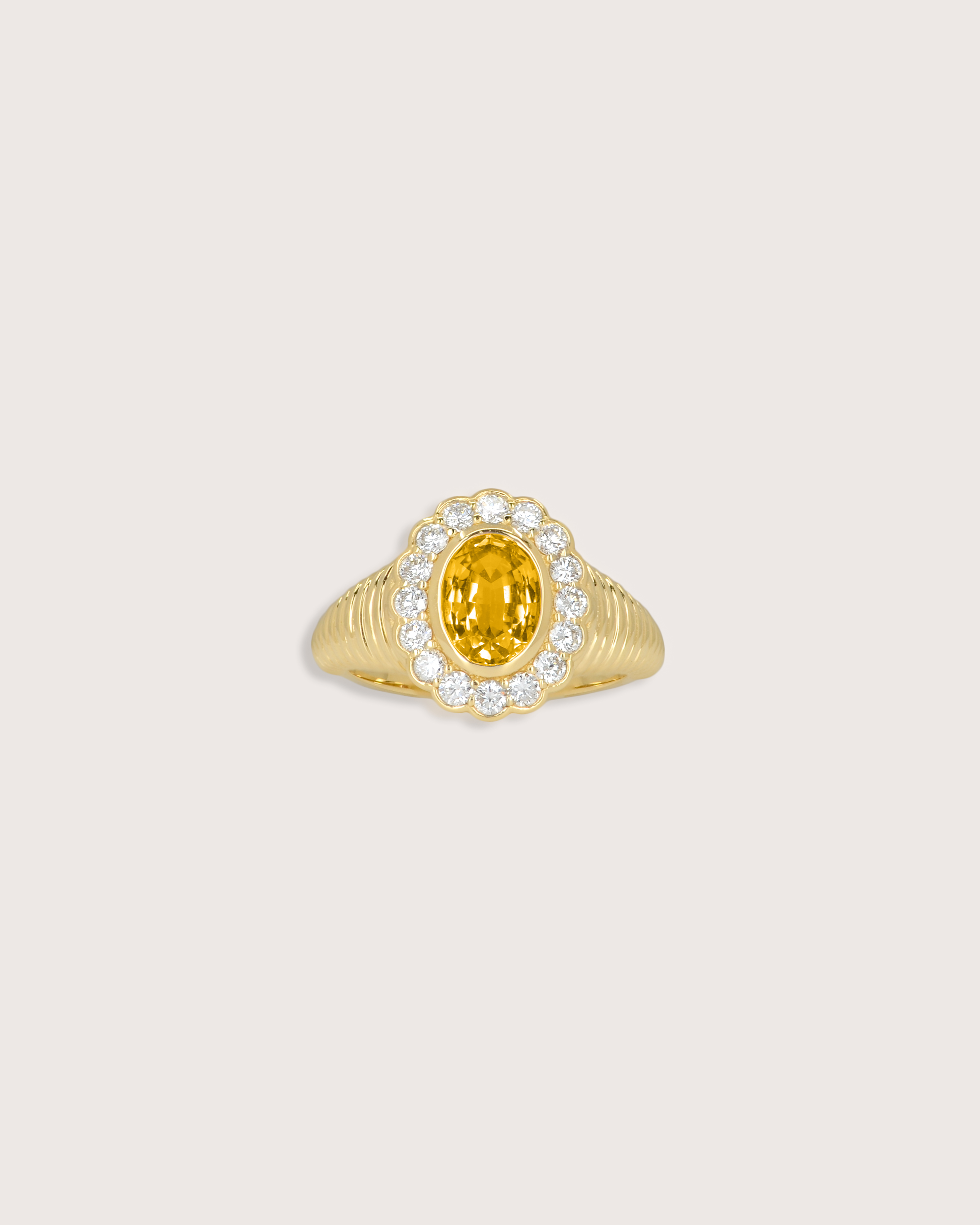 Nora Halo Signet Ring in Citrine
