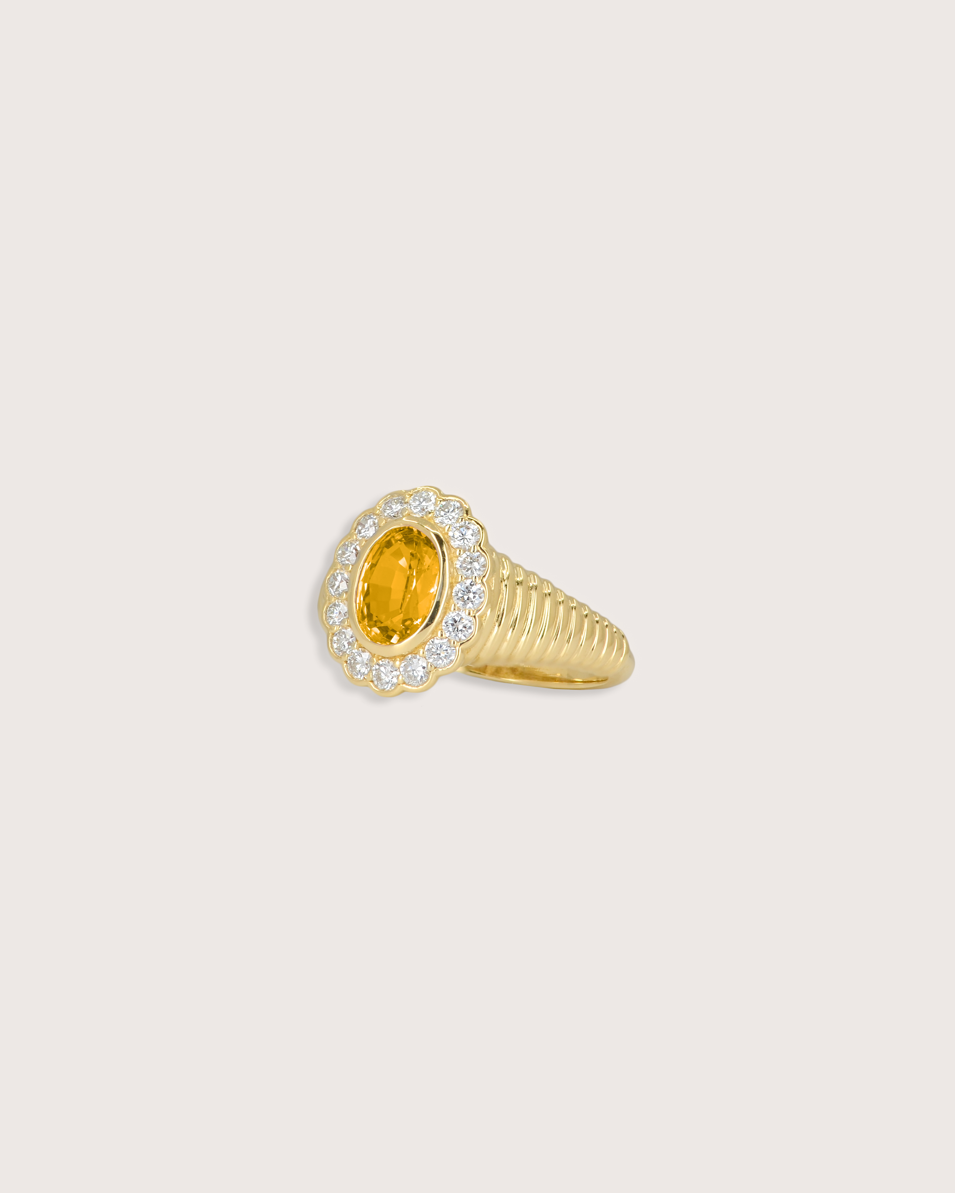 Nora Halo Signet Ring in Citrine