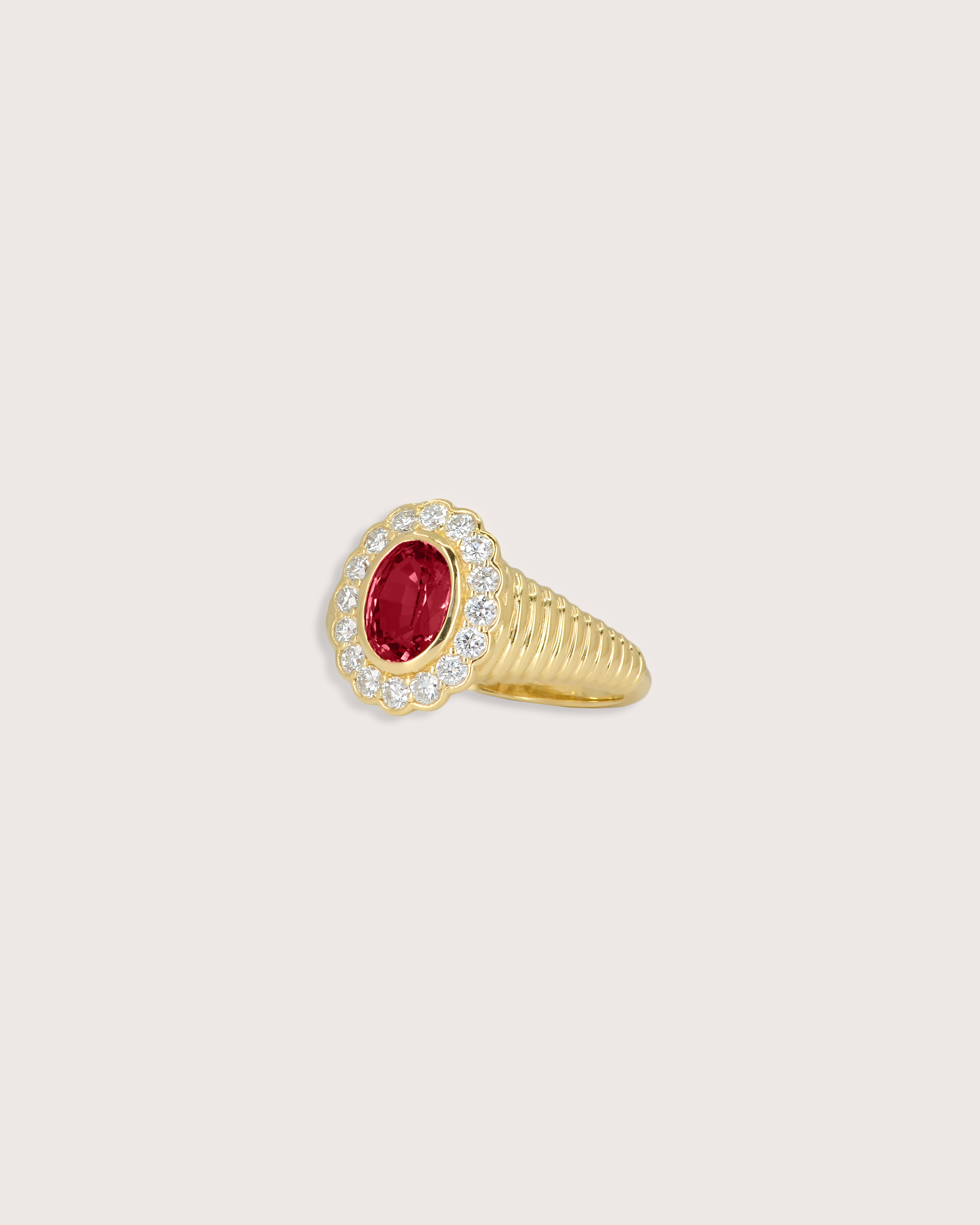 Nora Halo Signet Ring in Ruby