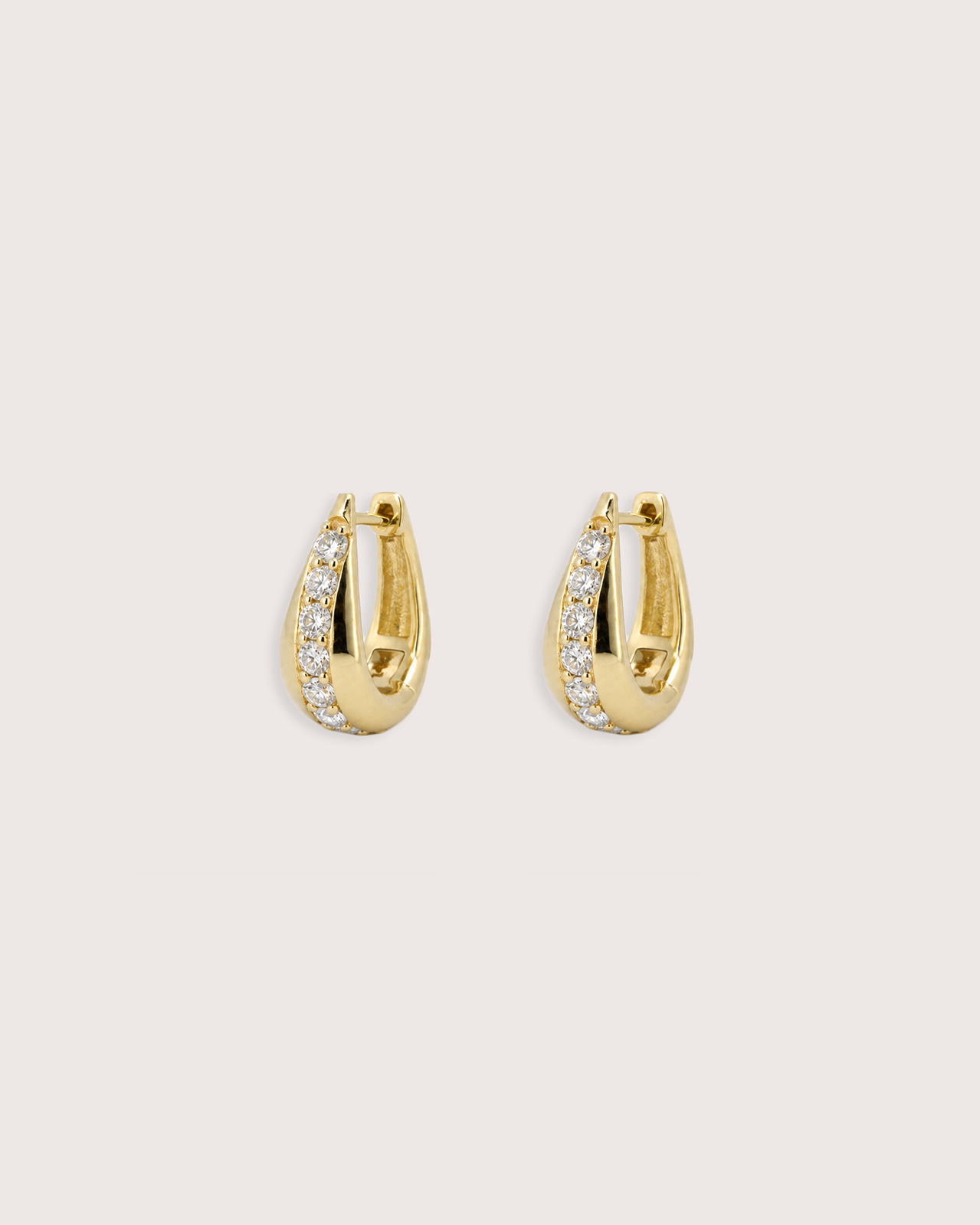 Elle Pavé Diamond Teardrop Hoop Earrings