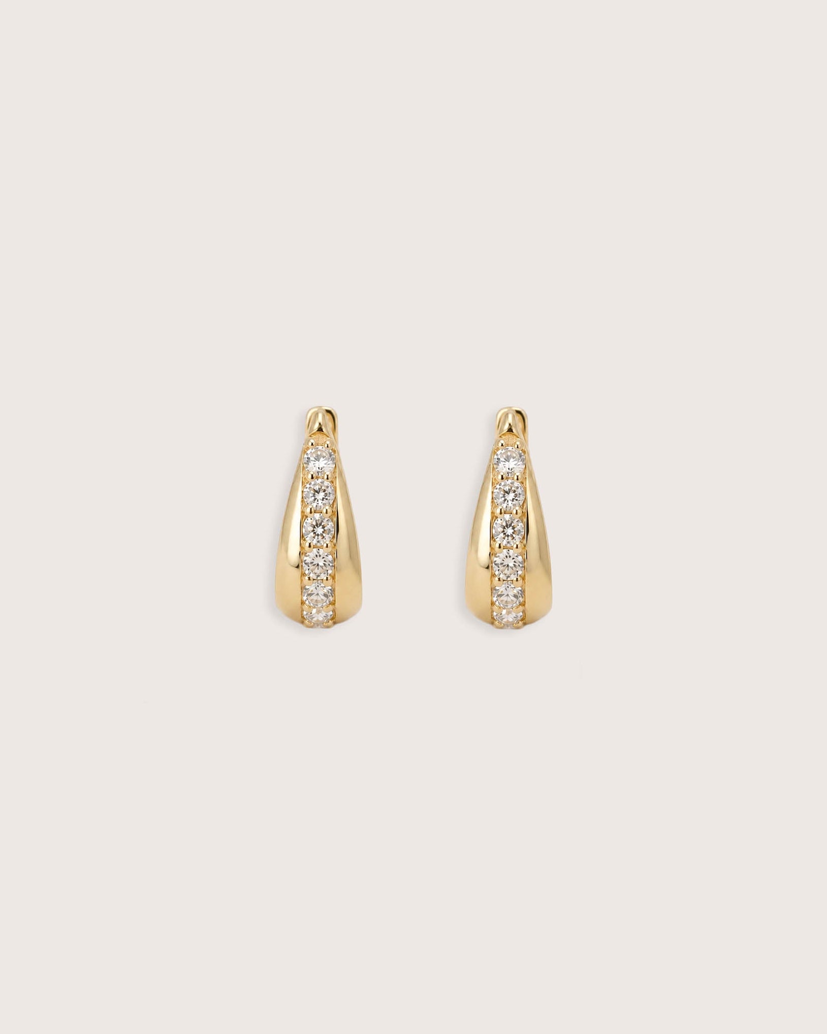 Elle Pavé Diamond Teardrop Hoop Earrings