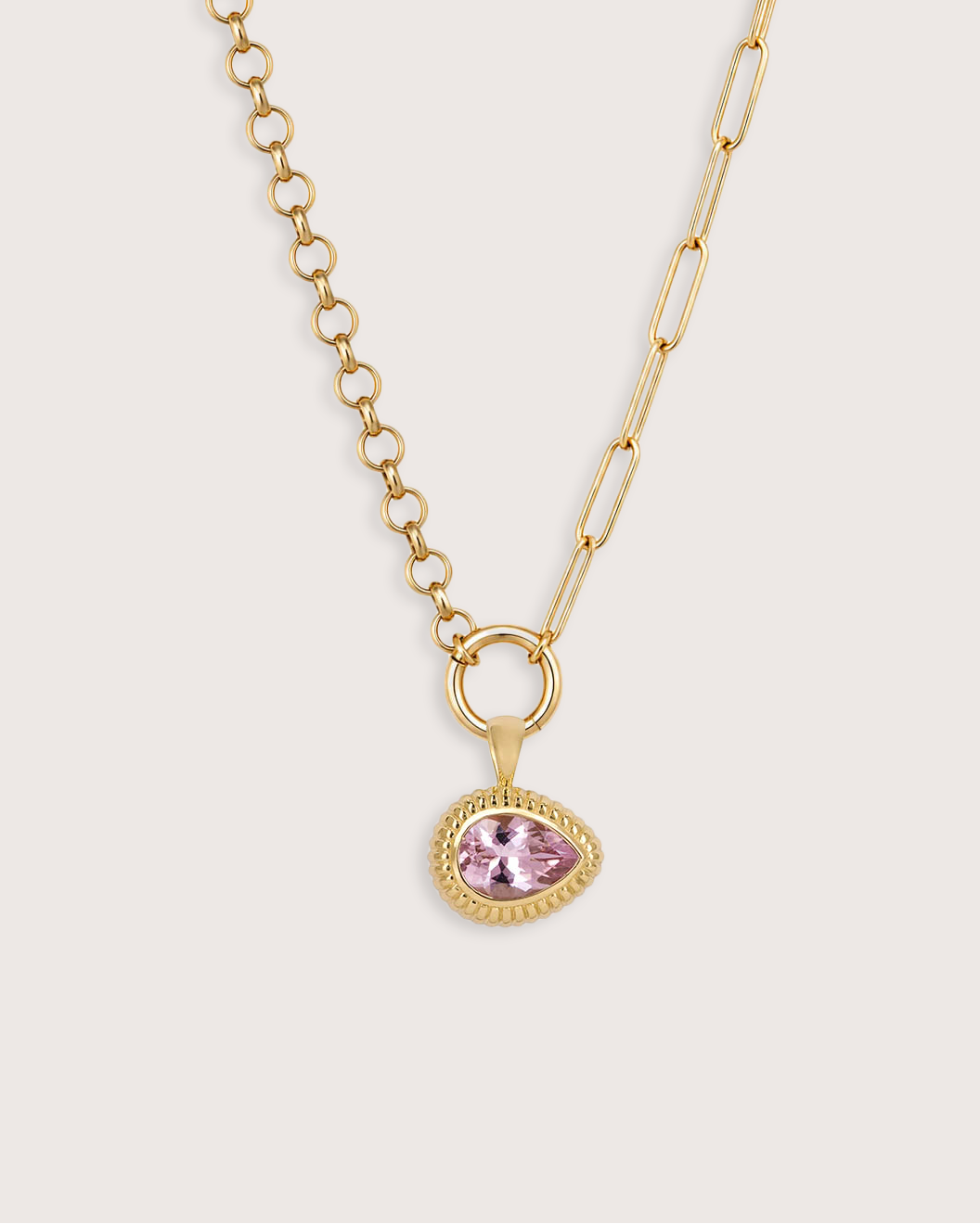 Duet Paperclip & Rollo Charm Holder Necklace