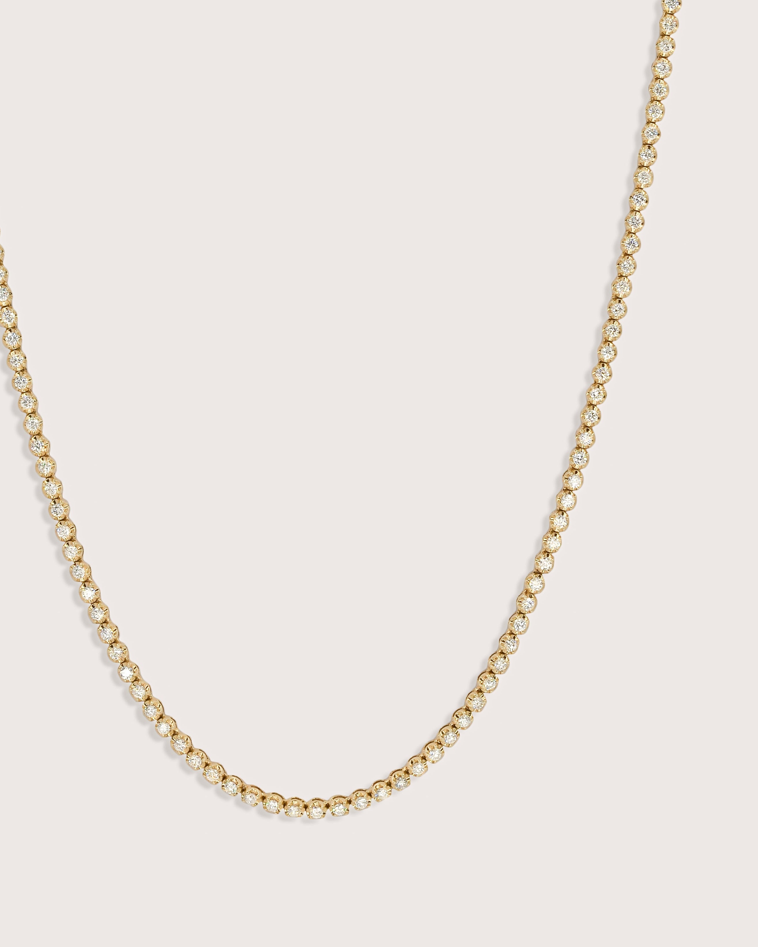 Round Diamond Tennis Necklace
