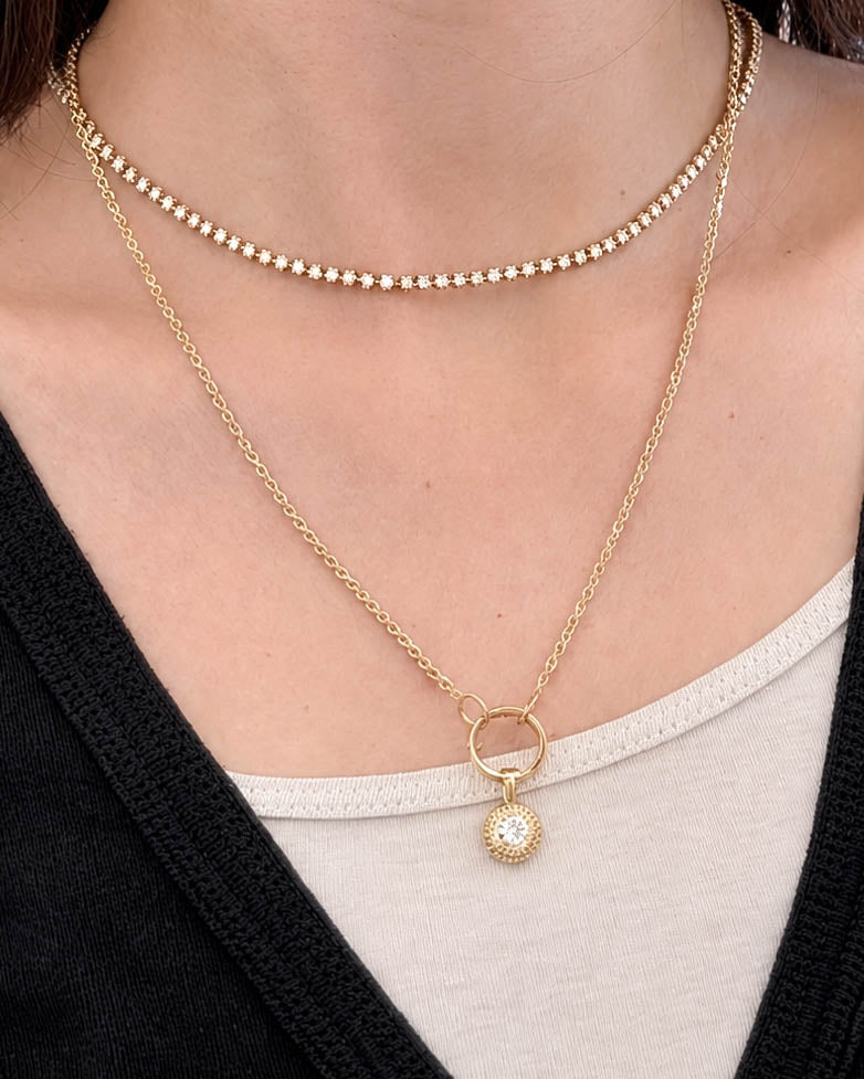 Round Diamond Tennis Necklace