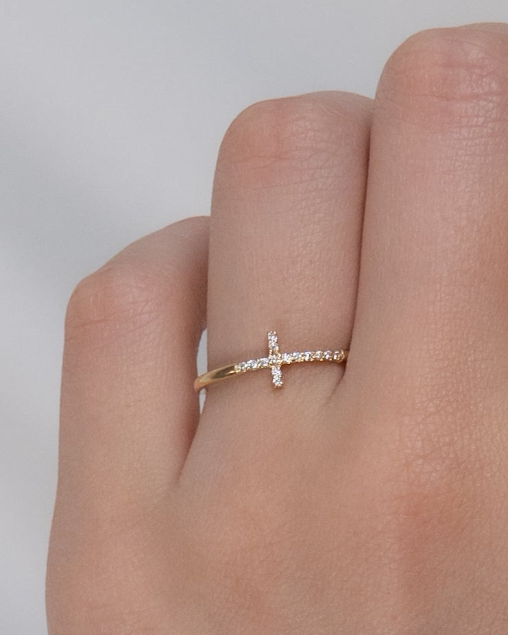 Shiloh Diamond Cross Ring