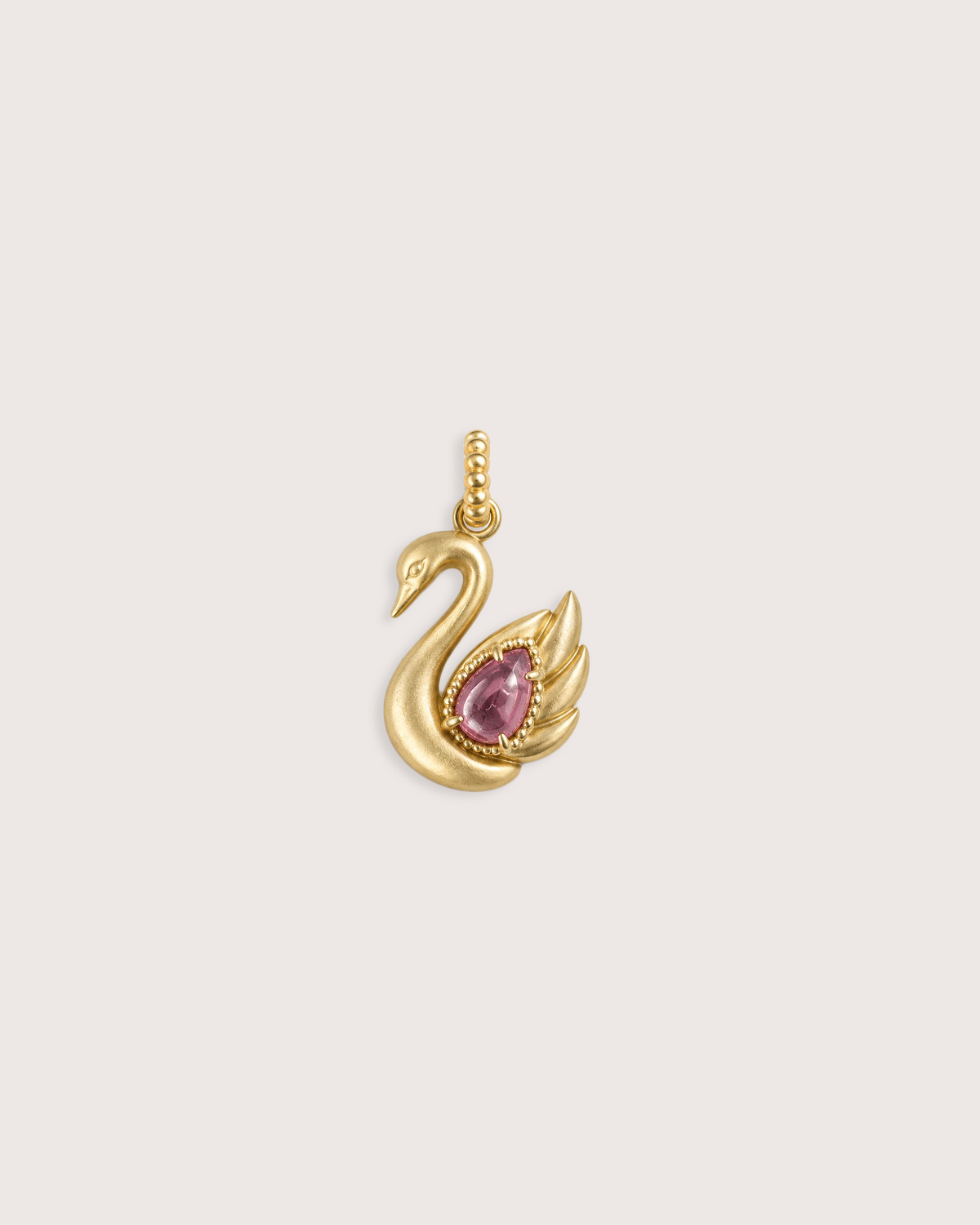 The Odette Swan Pendant in Pink Tourmaline - One of One