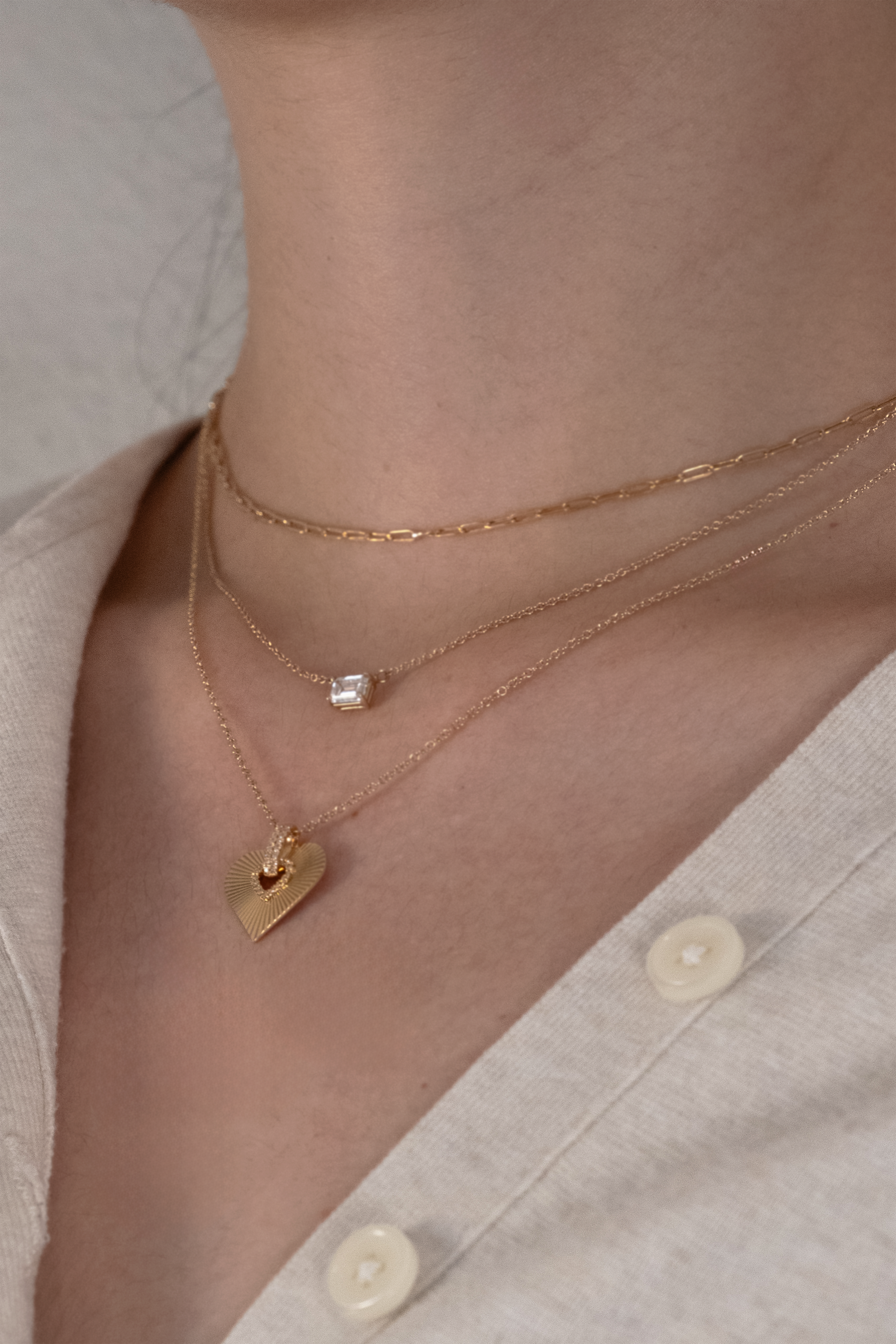 Aurora Diamond Heart Pendant Necklace